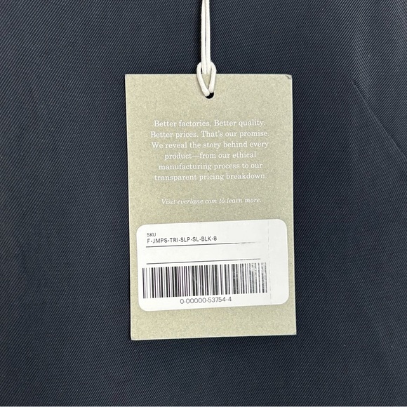 Everlane The Japanese GoWeave Slip Jumpsuit Black size 8 - Picture 5 of 9